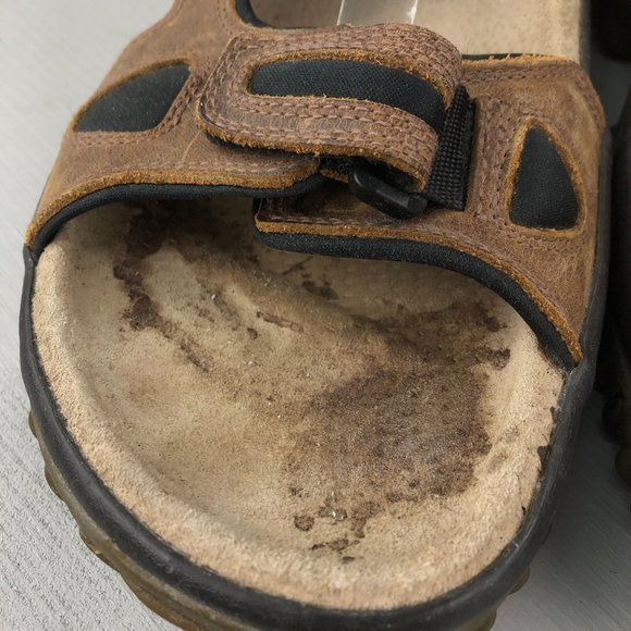 GH Bass & Co Men's Size 11M Northview Brown Leather Open Toe Hook & Loop Sandals - Picture 5 of 13